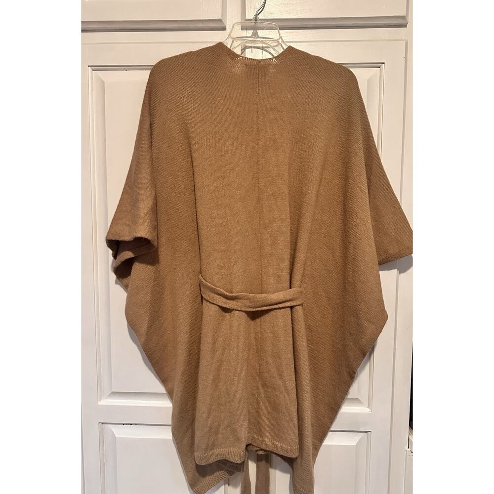 Saturday Sunday Anthropologie Lucia Tied Kimono Cape Poncho Sweater Tan 1Size - Picture 9 of 10